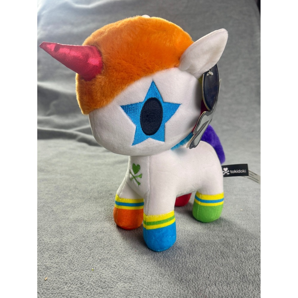 Tokidoki Unicorno Bowie Medium Plush Rainbow Star Aurora World 15656 White 8"